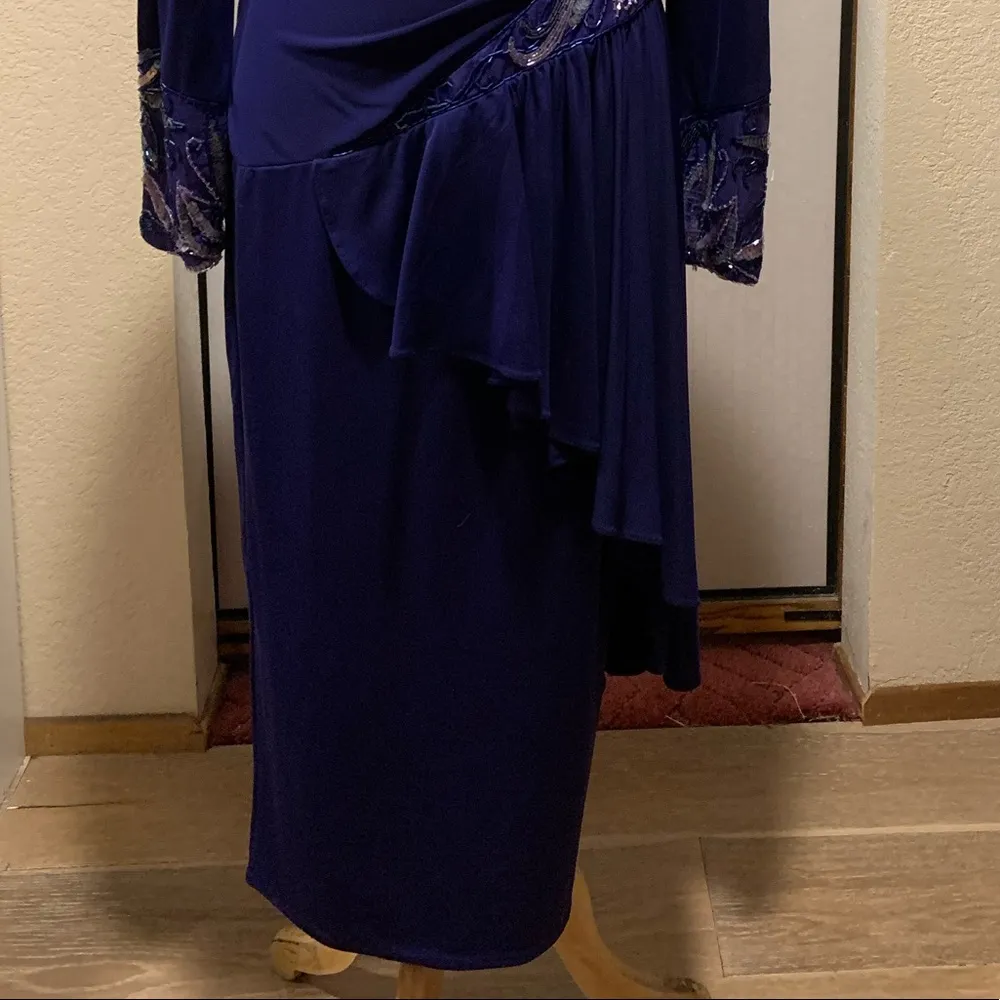 Vintage  open back sequin mid calf dress - Image 14