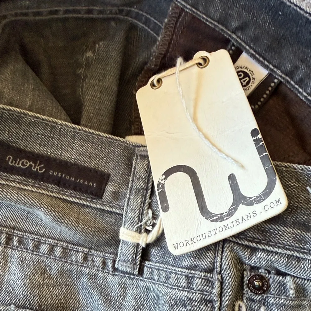 Work Custom Jeans Women's Gray Distressed Flare Jeans Size‎ 24 NWT Black - Image 10