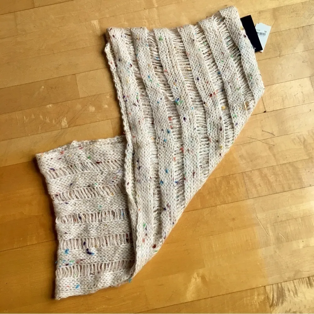 Steve Madden Colorful Confetti Infinity Scarf with Sequins, Ivory, Cream, Gold - Image 13