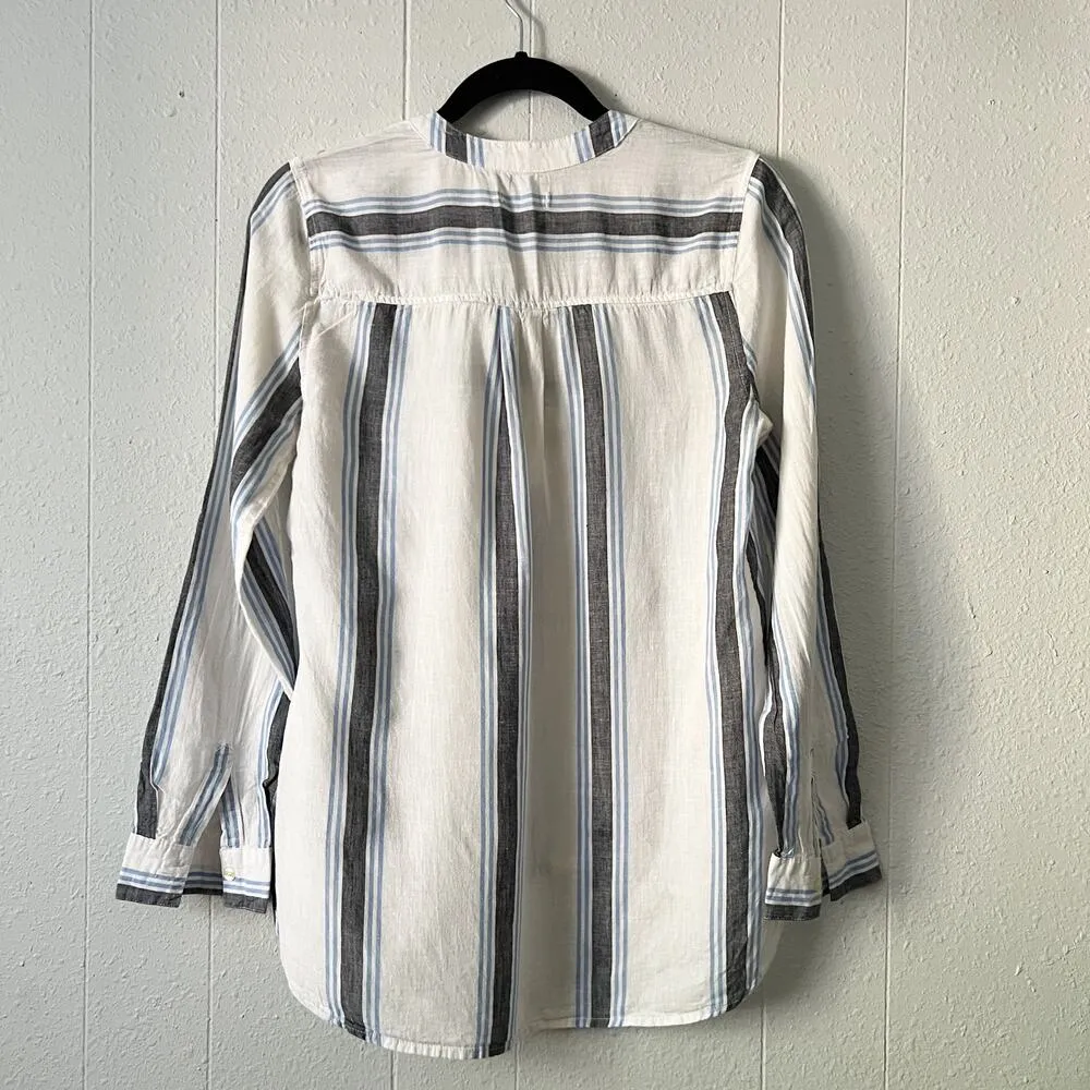 Old Navy Shirt Womens Small Linen Blend Boho Beachy Coastal Travel Minimalist - Image 7