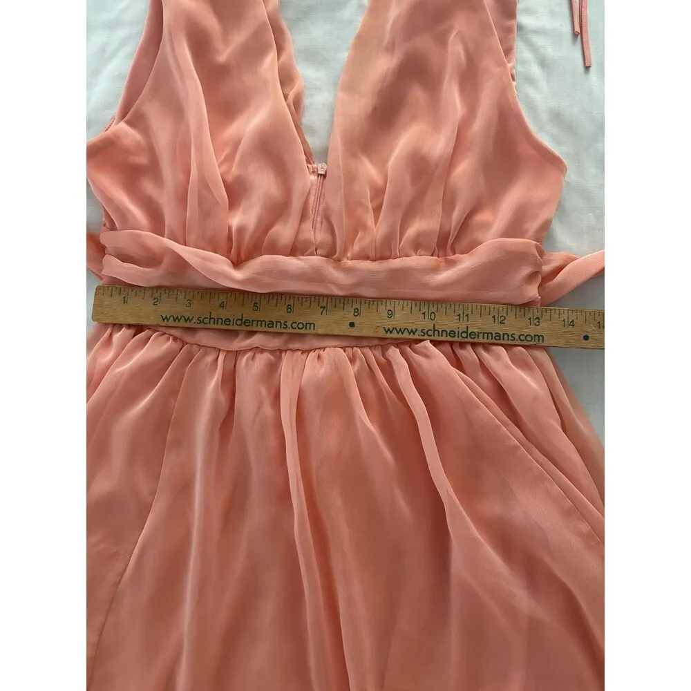 Lucy in the Sky Dress Size Medium Peach Chiffon Mini Party Fairy Cocktail - Image 14