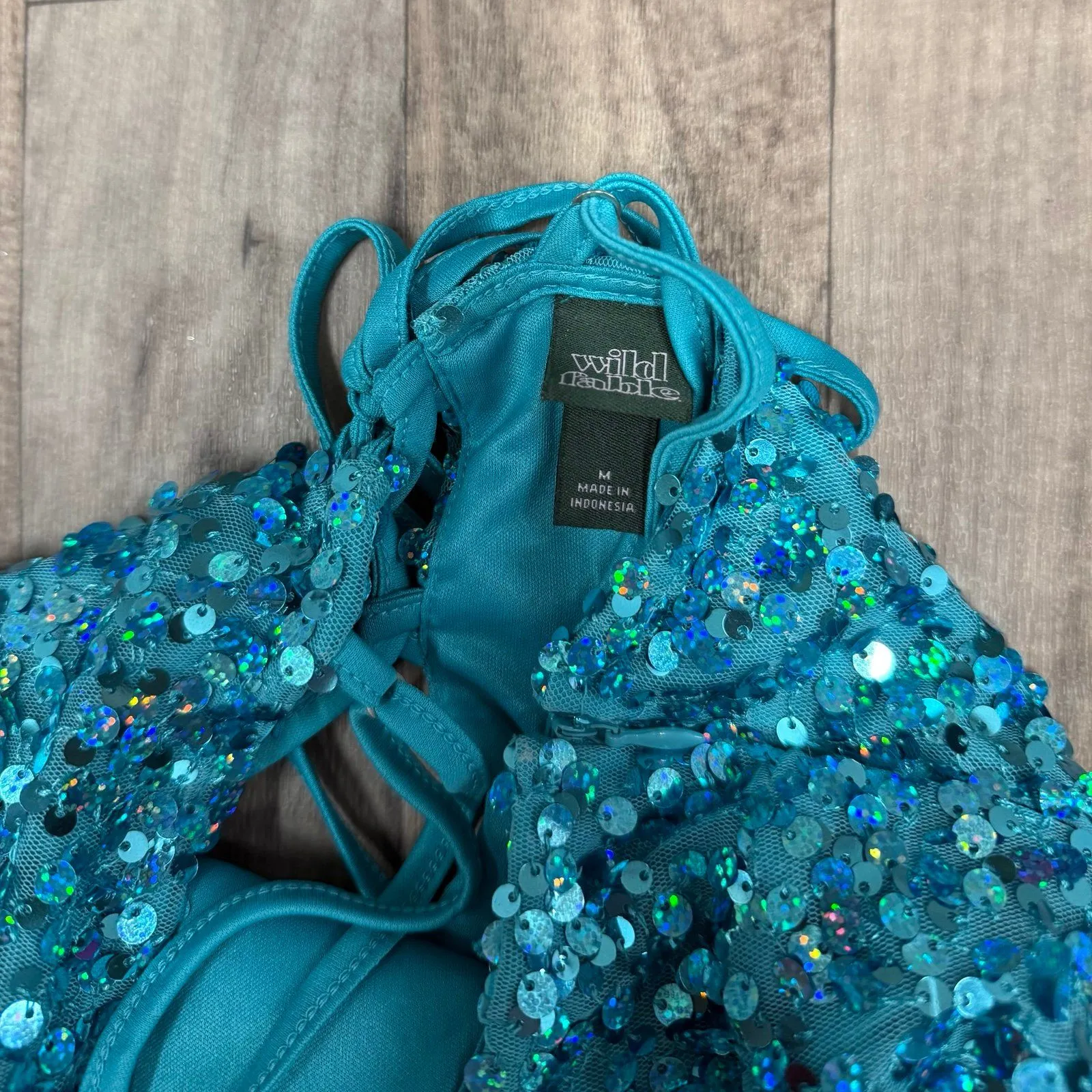 Wild Fable Blue turquoise sequin mini party dress - Image 5