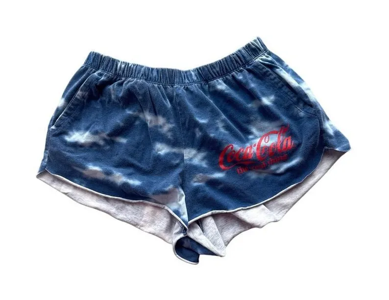 Coca-Cola Tie-Dye Sweat Shorts – Women’s Size Medium – with Red Logo - Image 1