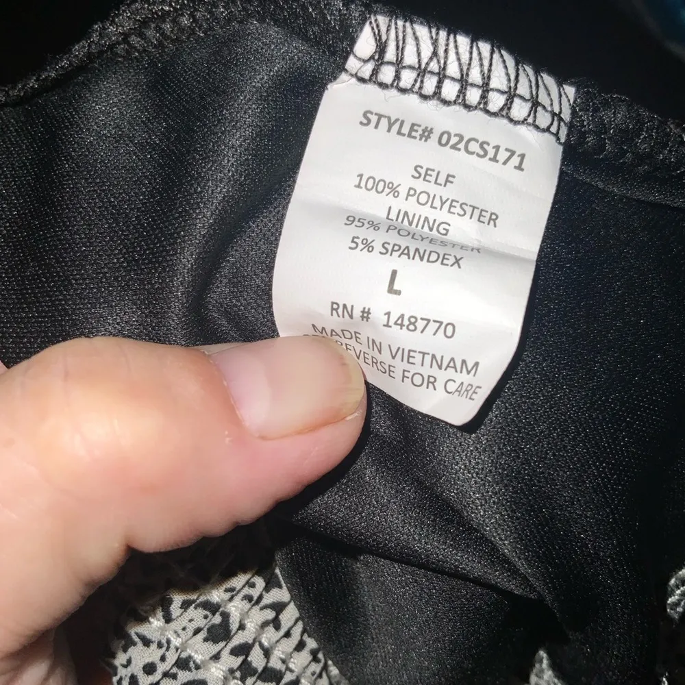 Sienna Sky Black Freckled Tier Ruffle Mini Elastic Waist Pockets Casual Skirt L - Image 6