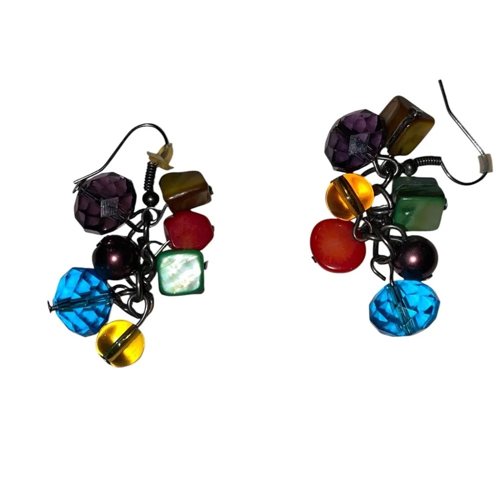 Vintage Seaside Colorful Bead Dangle, Crystal, Mother of Pearl, Pearls and Coral - Image 2