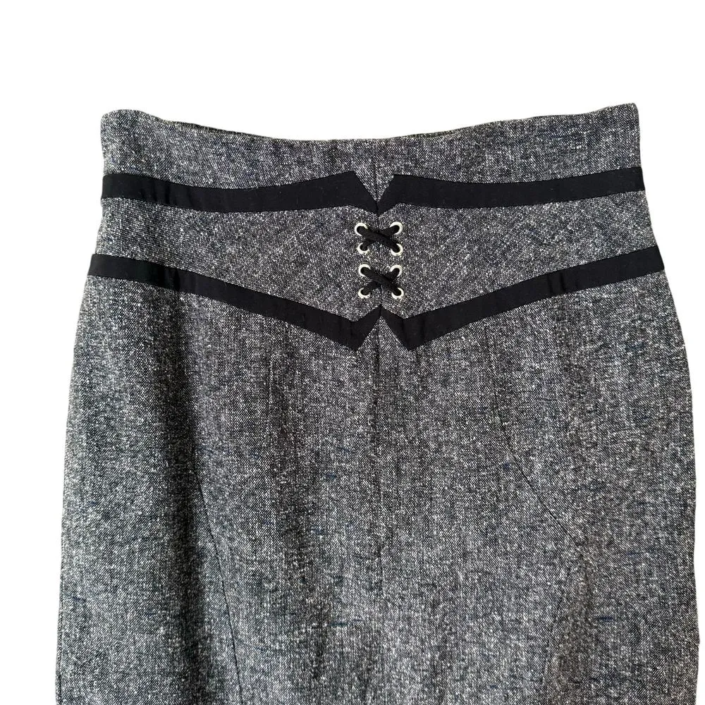 Worthington Pencil Skirt‎ Size 10 Black Pleated Floral Lace Corset Office Siren - Image 10