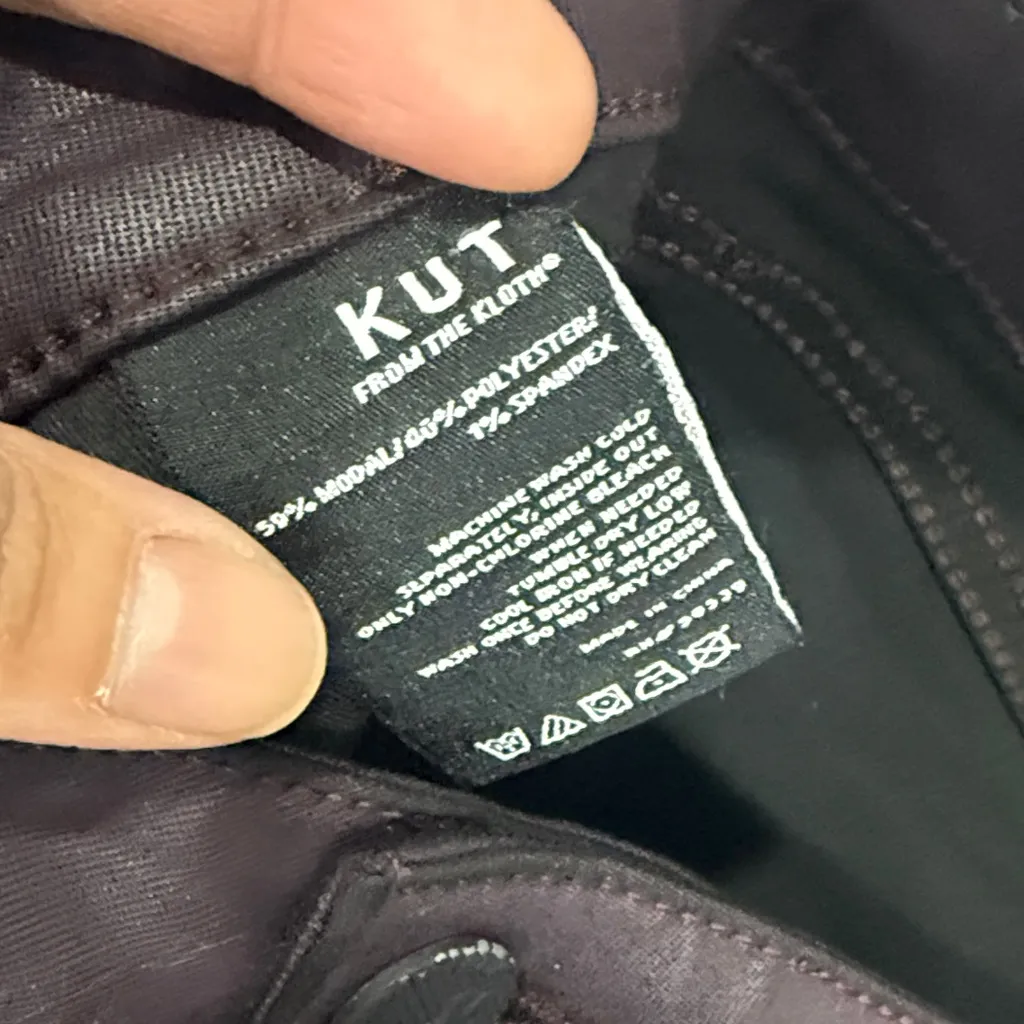 Kut from the Kloth High Rise Pants 12 Coated Stretchy Skinny Leg - Image 4