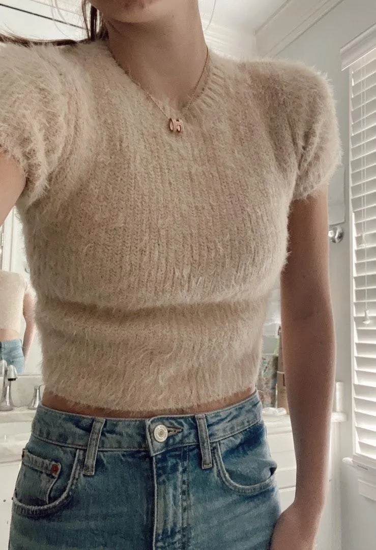 ZARA Tan Crop Top - Image 3