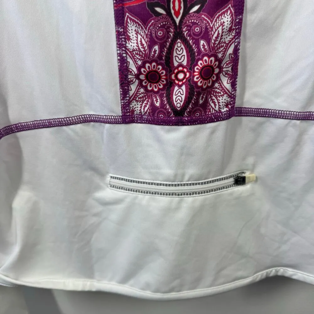 Athleta Top Women's S Pink Red White Long Sleeve Hoodie Pullover Spring Active - Image 7