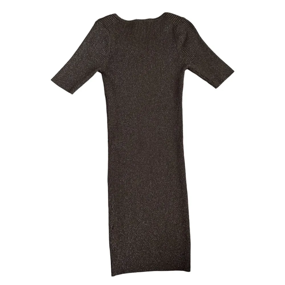 NWT Michael Stars Mae Scoop Neck Ribbed Sweater Dress | Chestnut Brown | MP - Image 2
