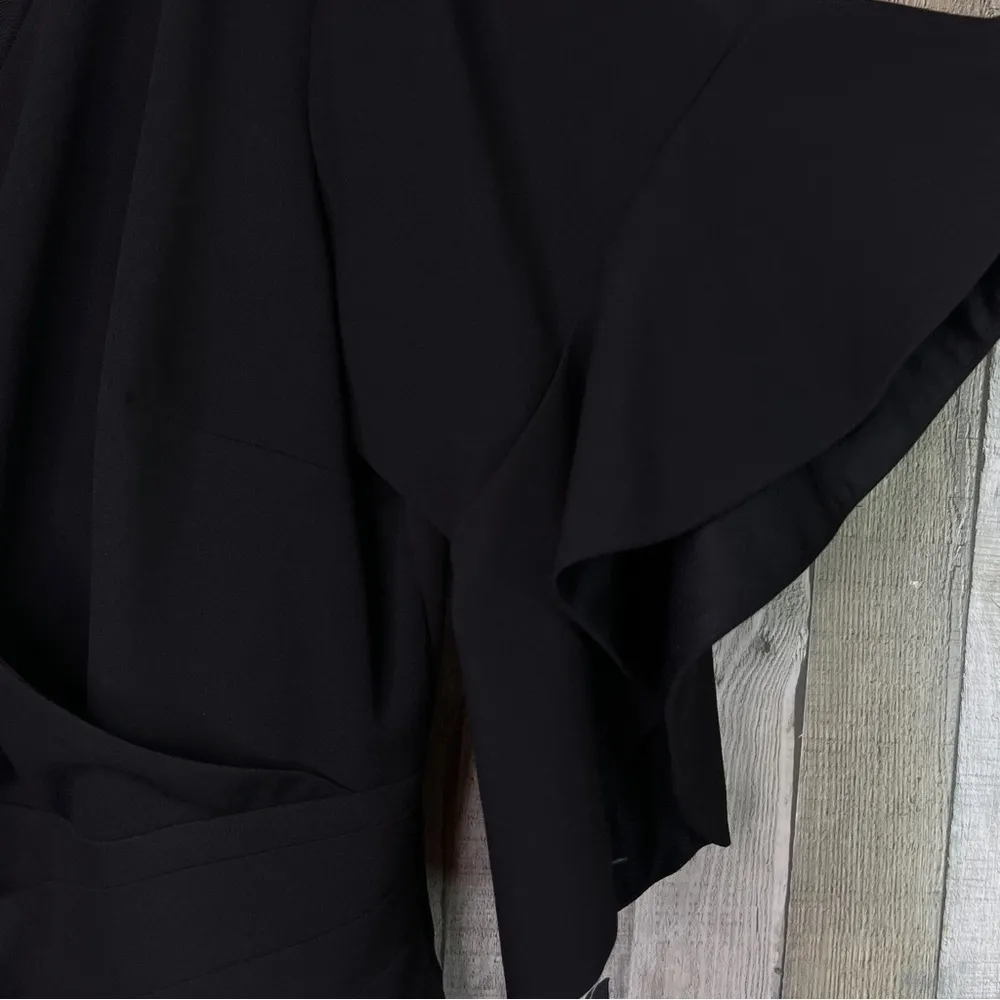 Rachel Rachel Roy Size 18W Black Surplice Peplum Bell Sleeve Party Sheath Dress - Image 8