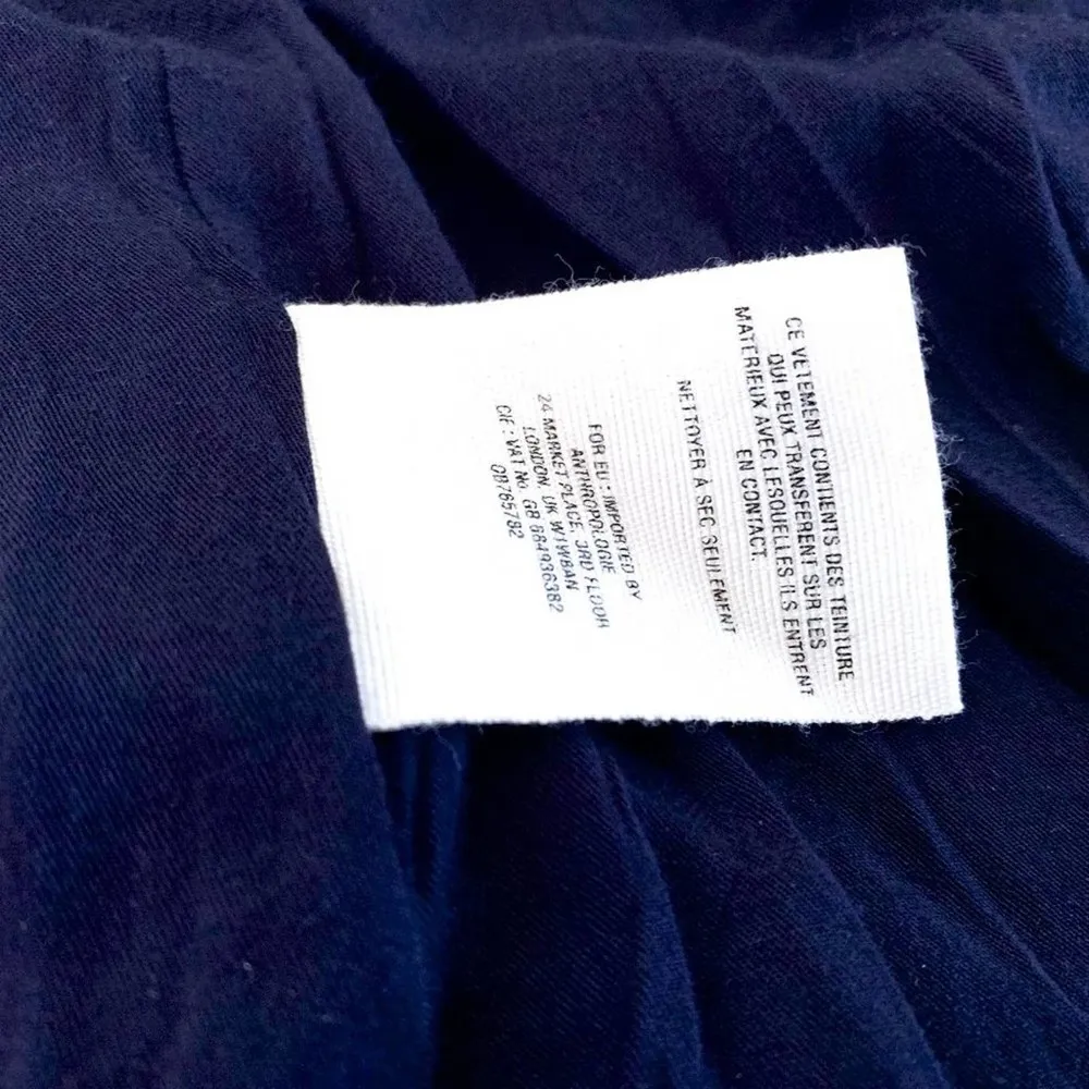 Cartonnier Bell Sleeve Pinstripe Fitted Blazer Wool Blend in Navy White Size 2 - Image 10