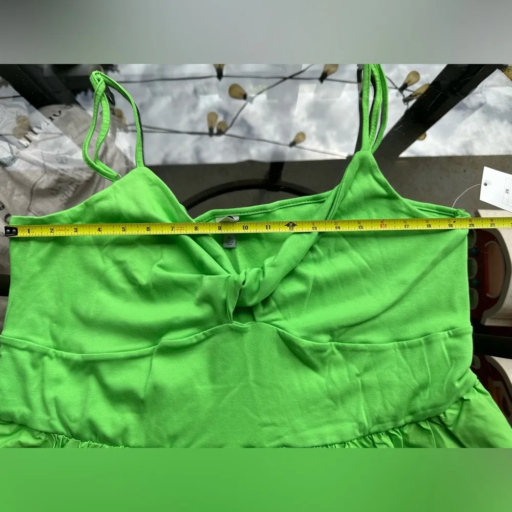 A New Day Knit Ballet Keyhole Twist Sleeveless Midi Dress in Green Size 2X NWT - Image 3