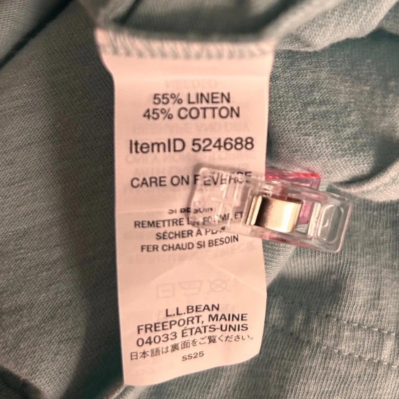 LL Bean Linen Shirt Size L Beach Travel Sea Coastal Breathable Boxy Fit Pockets‎ Blue Size L - Image 7