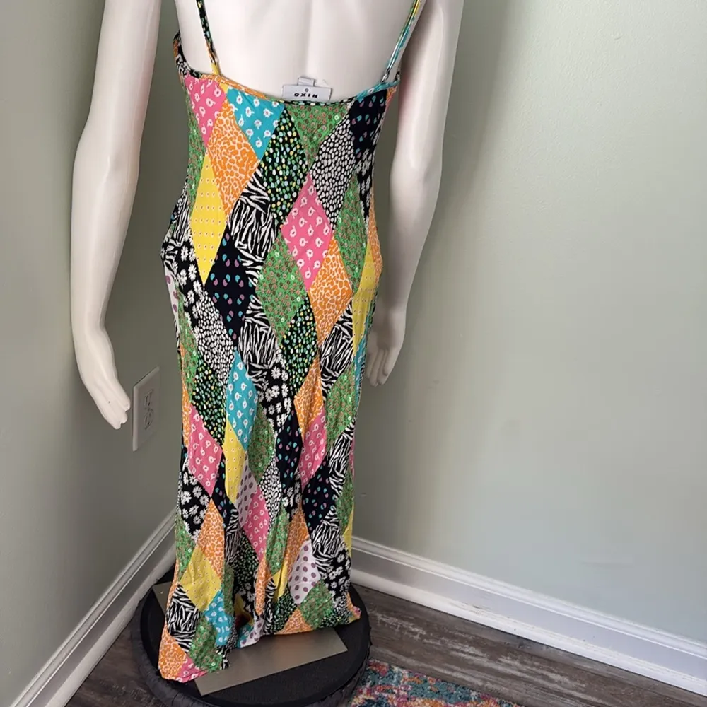 RIXO x Target Patchwork slip maxi dress small Green - Image 7