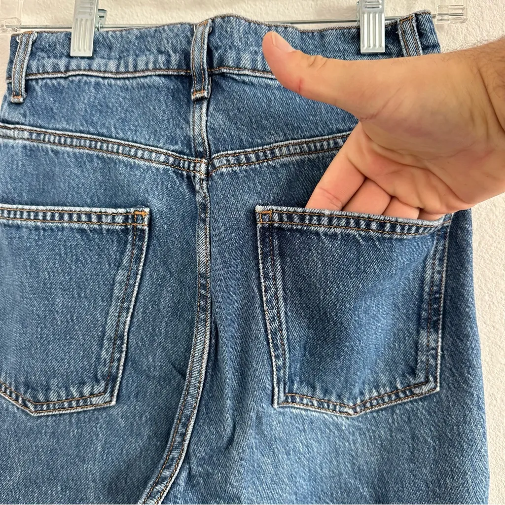 Zara Wide Leg Blue Denim Jeans Size: 2 - Image 9