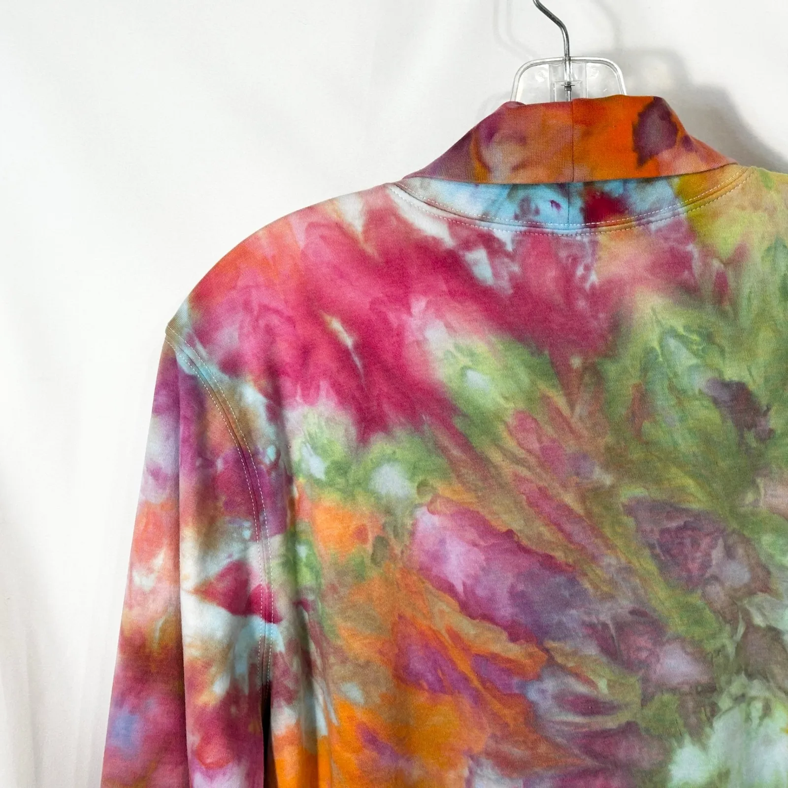LL Bean Plus Size 1X Top Handmade Tie Dye Turtleneck‎ Long Sleeve Colorful 380 - Image 8