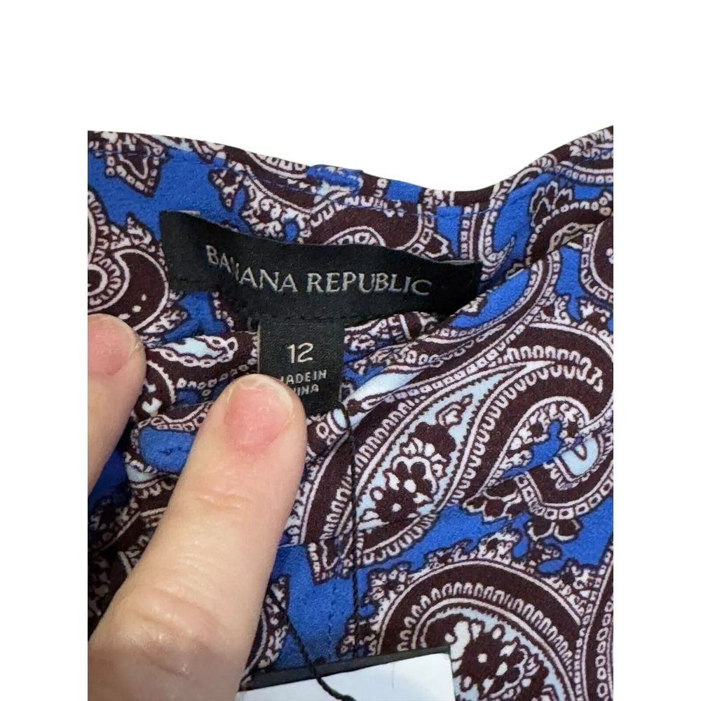 Banana Republic Women Pants Avery Crop Straight Leg Paisley Trouser Size‎ 12 NWT - Image 6