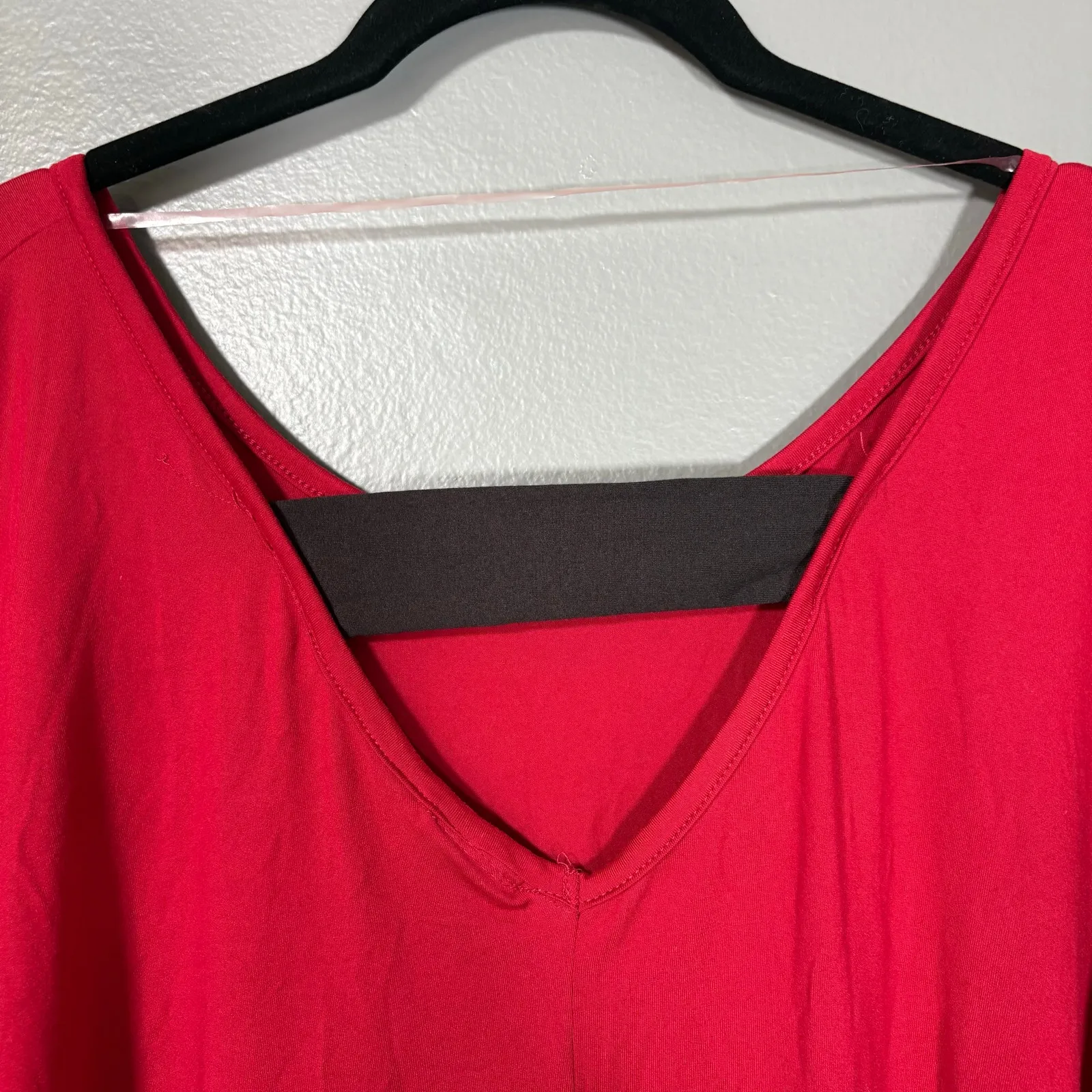 Eye Candy Y2K Sharkbite Hem Bright Red Minimalist Top - 2X - Women's Plus Size - Image 2