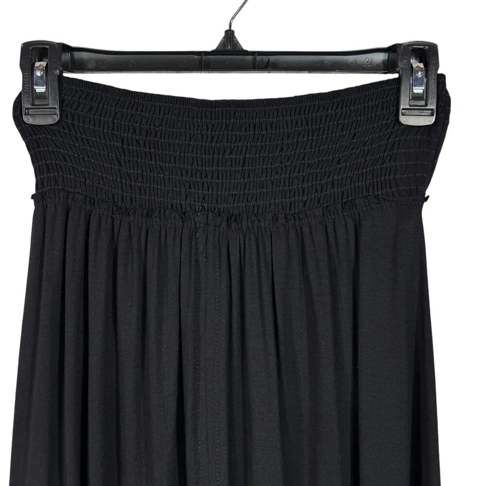 Free People Beach X-Small Hi-Low Maxi Skirt Smocked Waist Front Slit Stretch - Image 2