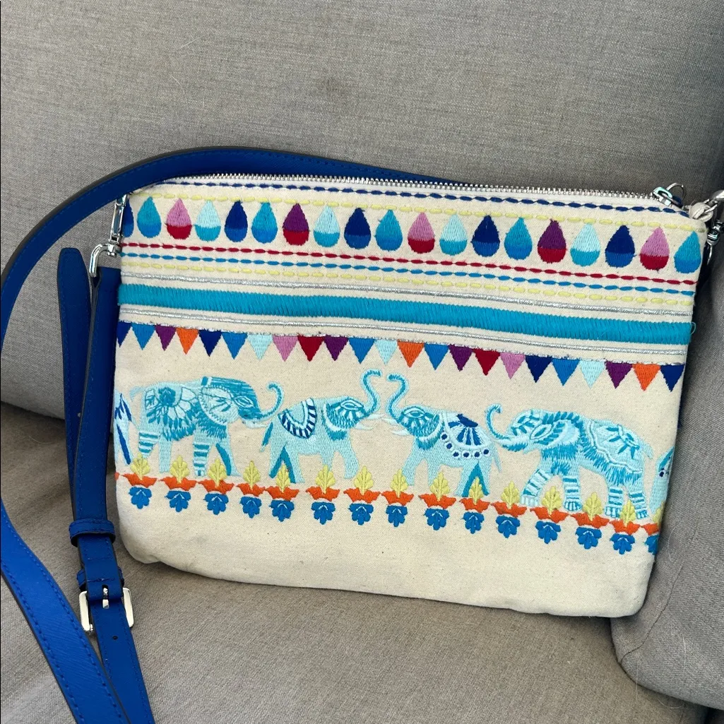 Chico's colorful elephant embroidery crossbody bag boho embellished hippie - Image 2