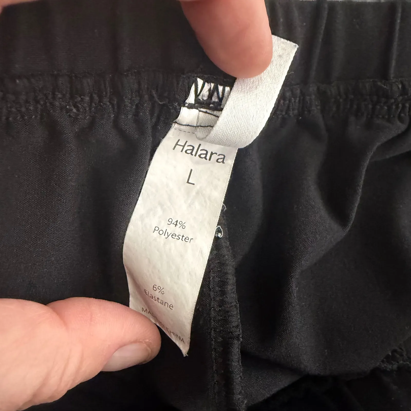 Halara Black Wide Leg Cargo Pants Elastic Waist Drawstring Womens Size L - Image 8