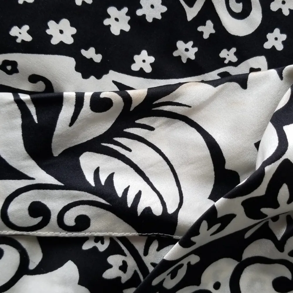 Express Y2K Silk Halter Top Black White Paisley Size XS - Image 7