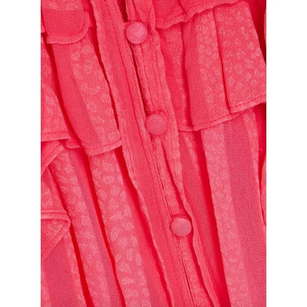 Love Shack Fancy  Cropped ruffled leopard jacquard top - Image 2