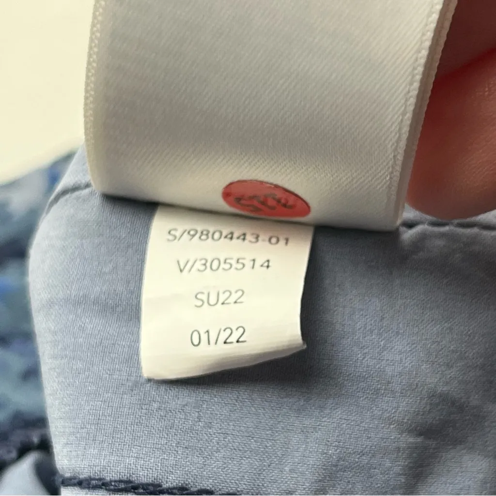 Athleta Avenue Printed Wide Leg Crop Pant Allure Navy‎ Blue Womens SZ 8 Athletic - Image 5