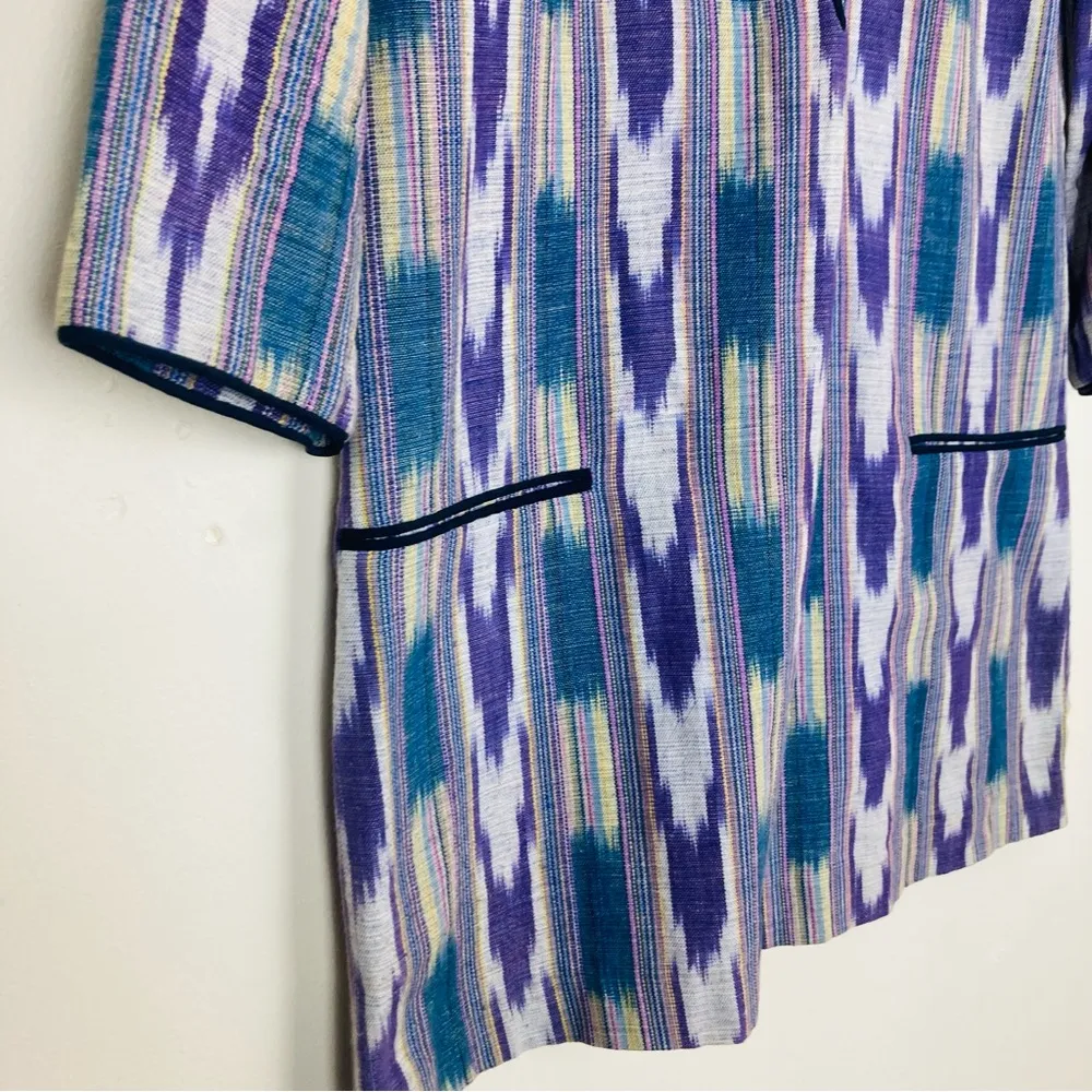 Emerson Fry boho purple ikat print tunic mini dress or top. XS - Image 4