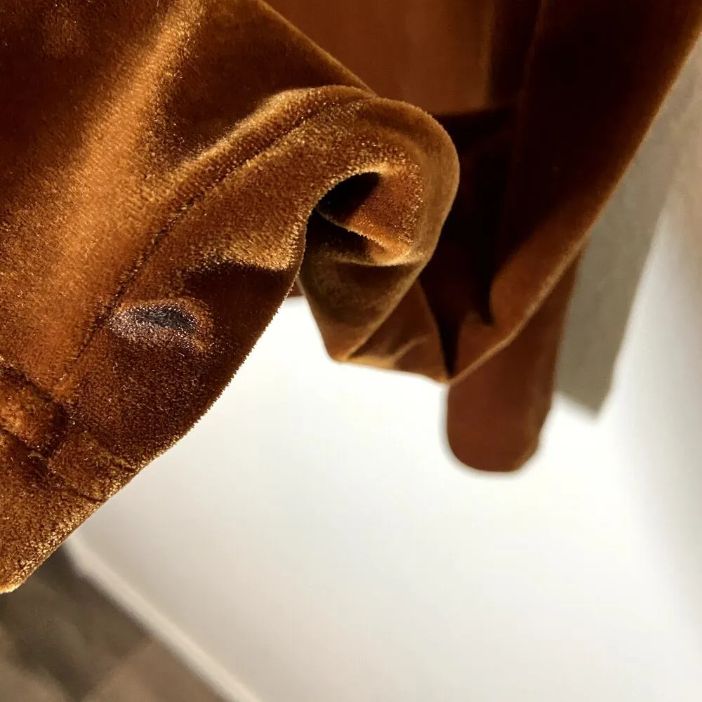 Sno Skins Sweater PlushTech Velvet Turtle Neck Long Sleeve Brown Medium - Image 6