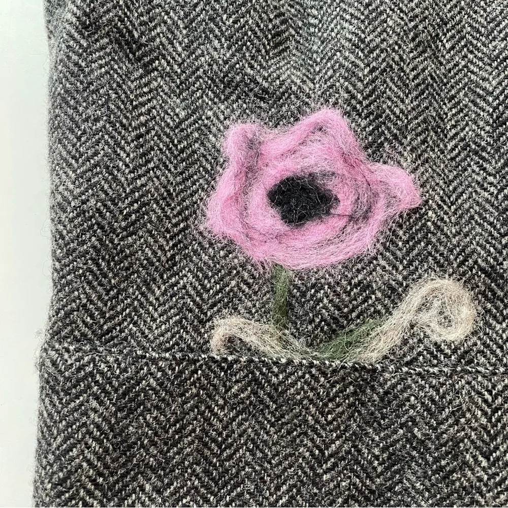 Vintage GAP Wool Vest Gray Pink Size Medium Herringbone Classic Tailored Y2K - Image 6