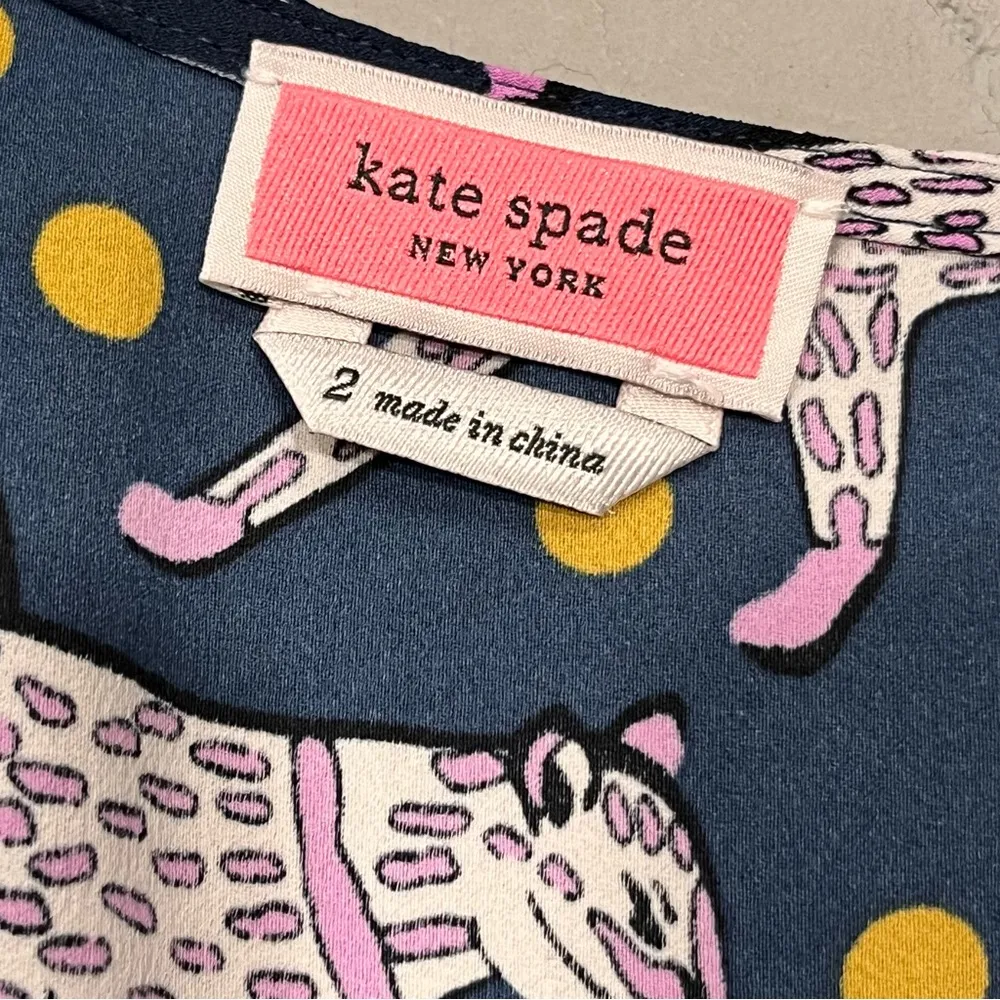 Kate Spade  Panther Dot Wrap Blouse Top - Image 12