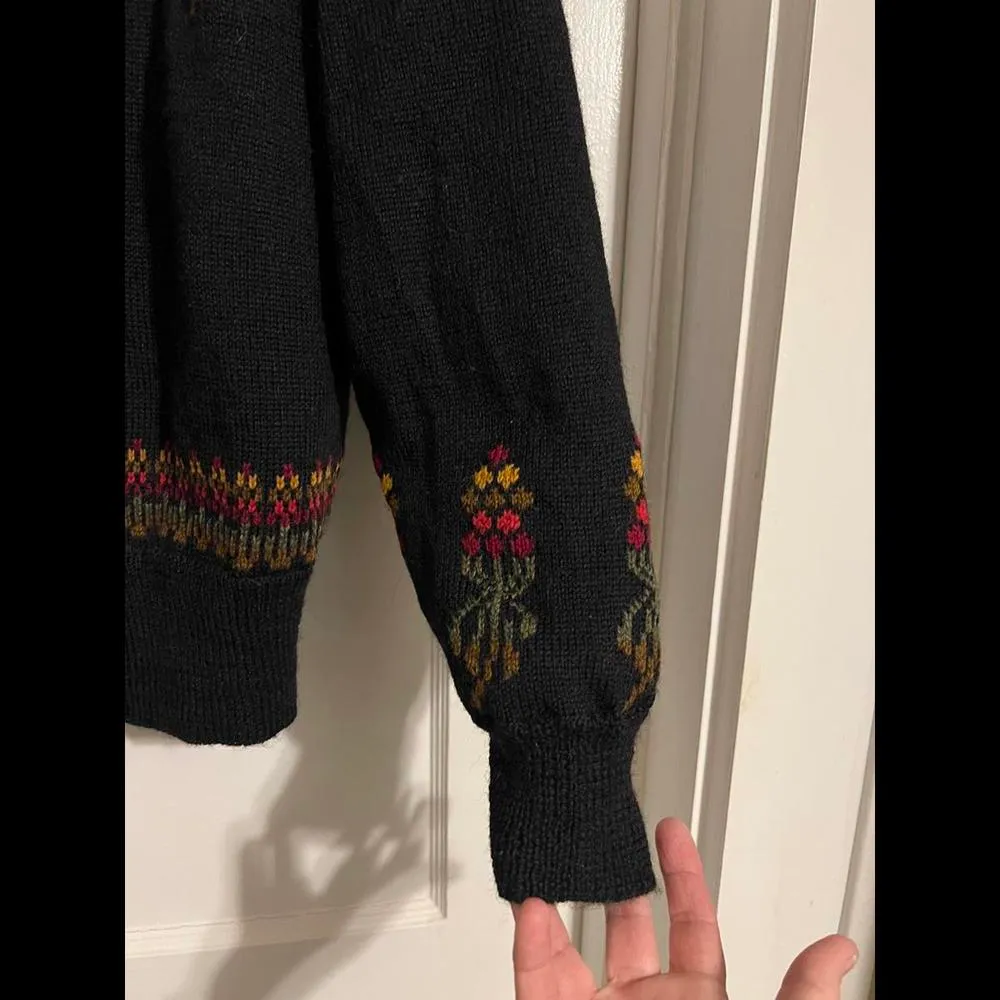 Vintage Floral Knit Cardigan by Blarney Woollen Mills of Ireland - Image 7