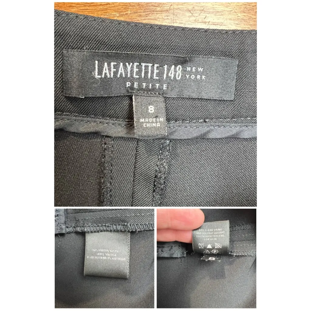 Lafayette 148 Dress Pants Womens 8P Black Wool Stretch Classic Office Career - Image 15