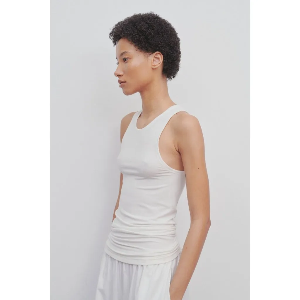 The Row Womens White Racerback Tank Top  XS Sleeveless Casual Cotton Blend - Image 12