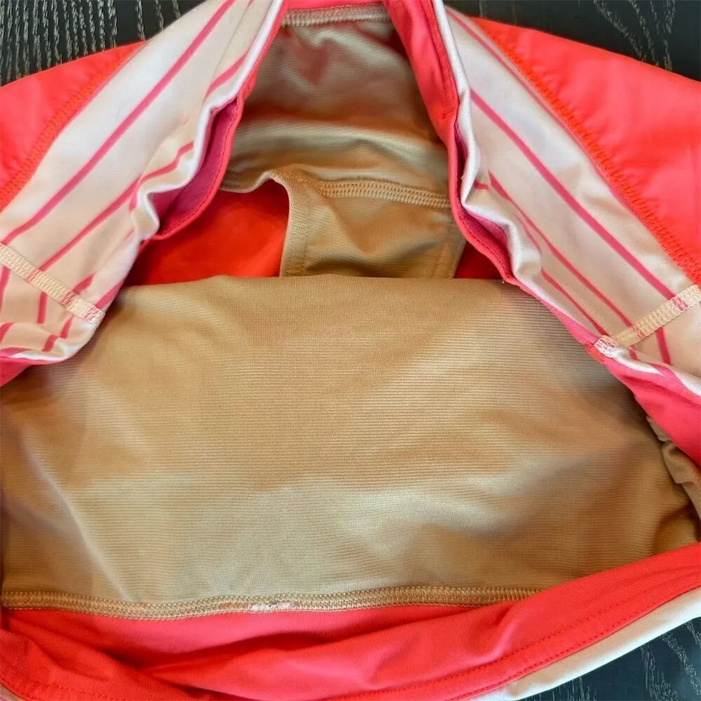 Lululemon Speed Short 2.5" Electric Coral Stripe Zip Pocket Women's Size 10 - Image 7