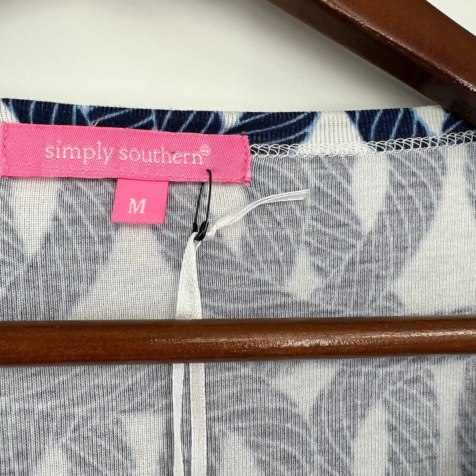 NEW Simply Southern Blue Nautical Rope Long Sleeve Jersey Women's size medium - Image 9