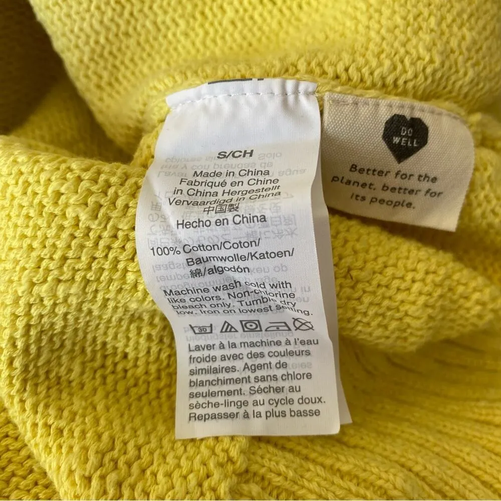 Madewell Dip-Dye Raglan Cotton Sweater Yellow Cream Short Sleeve Ombré Small - Image 4