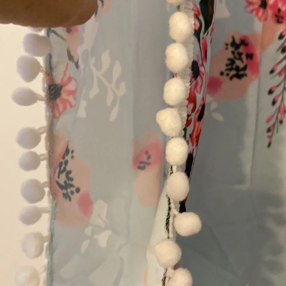 Adreamly Women's Pom Pom Trim Kaftan Chiffon Swimwear size S - Image 6