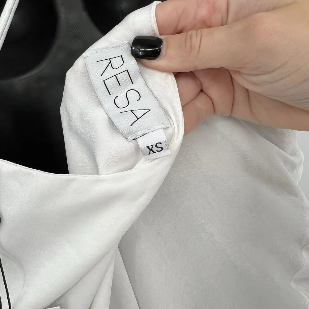 RESA Camille Slip Maxi Dress White Ivory Leg Slit Criss Cross Straps Size XS NWT - Image 10