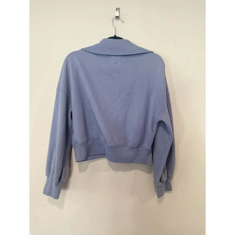 Abercrombie & Fitch Fleece Sweatshirt Size Medium Light Blue Cotton Blend 1440 - Image 7