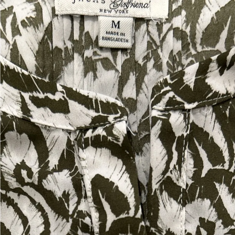 JACHS Girlfriend Womens 3/4 Sleeve Top, Green, Medium EUC - Image 6