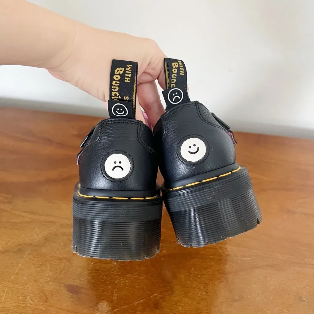Dr Martens x Lazy Oaf • Bethan Leather Mary Janes platform shoes black quad - Image 8