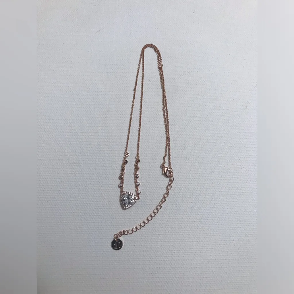 Bomb Party Dainty Rose Gold Tone Chain Necklace 17 inches plus extender Pink - Image 4