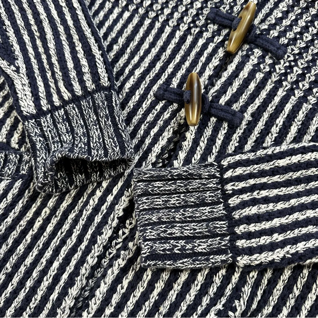 GAP Women’s Textured Toggle-Front Long Cardigan Cable Knit Sweater in Navy S - Image 10