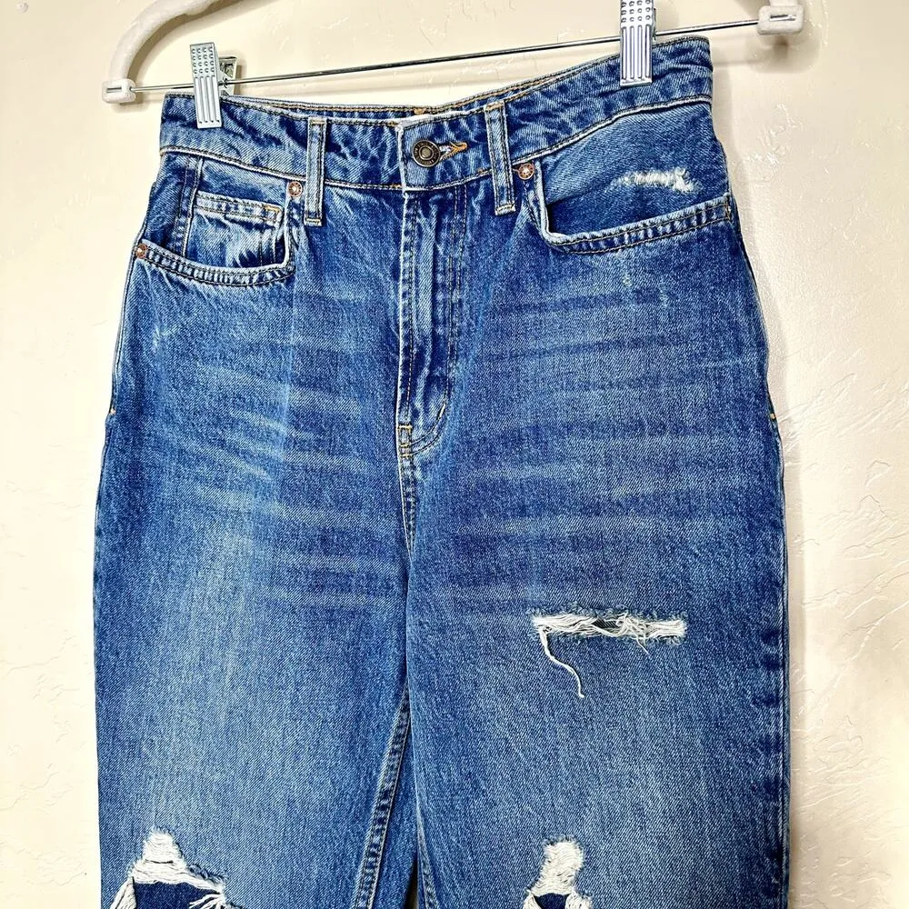 We The Free NWOT Free People My Own Lane High Rise Ripped Straight Leg Jeans - Image 3