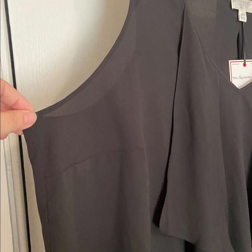 Bisou Bisou Black Ruffled Tank Blouse - Image 3