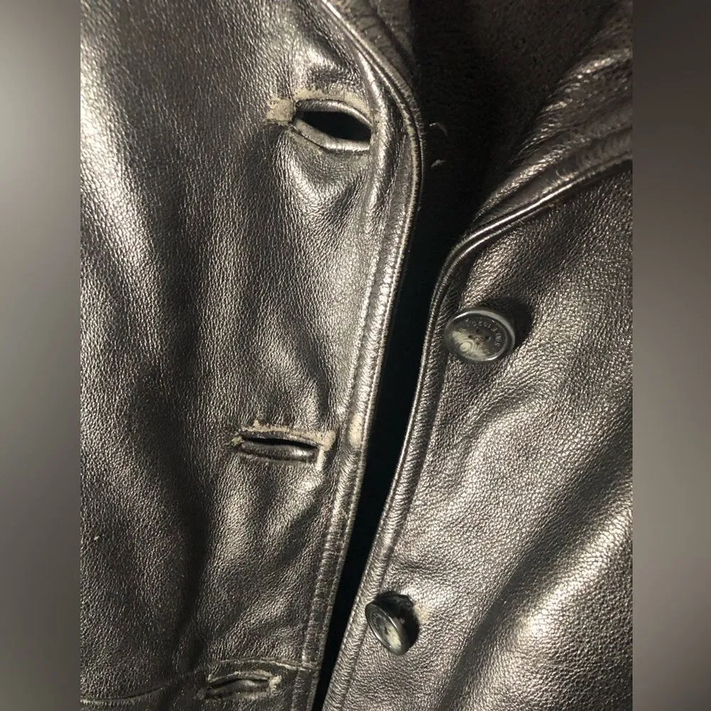 Vintage Eddie Bauer Leather Jacket Coat women size XL 100% Rindsleder Leather - Image 7