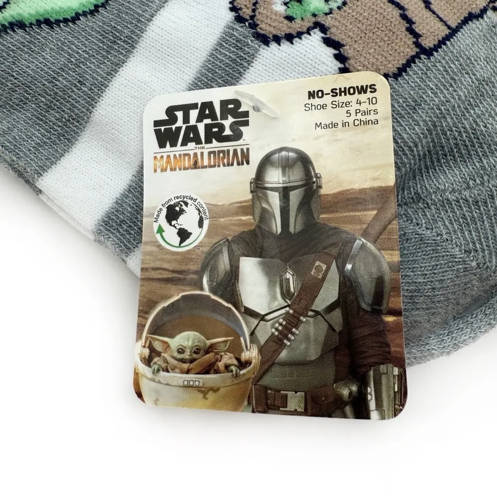 Disney Star Wars Womens No Show Socks The Mandalorian Grogu Baby Yoda Pink Gift - Image 2